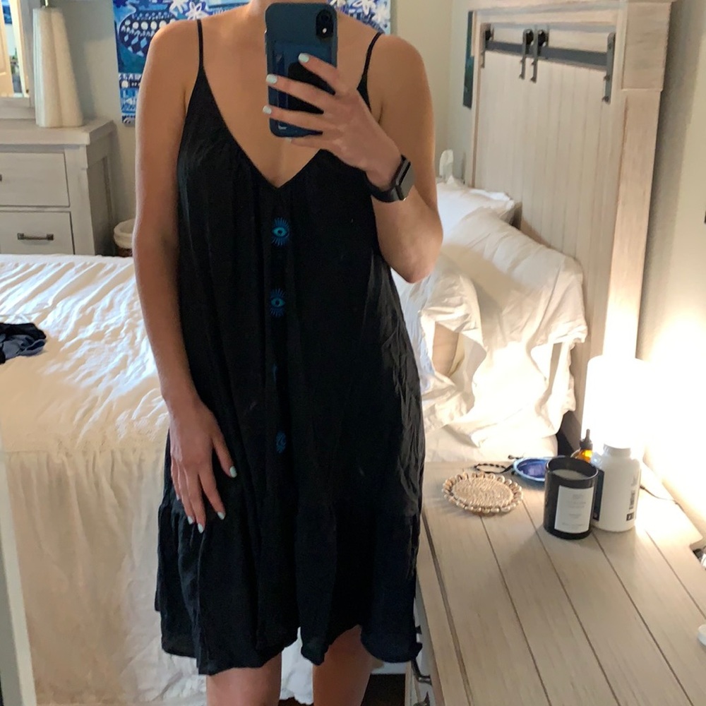 Black flowy bohemian dress